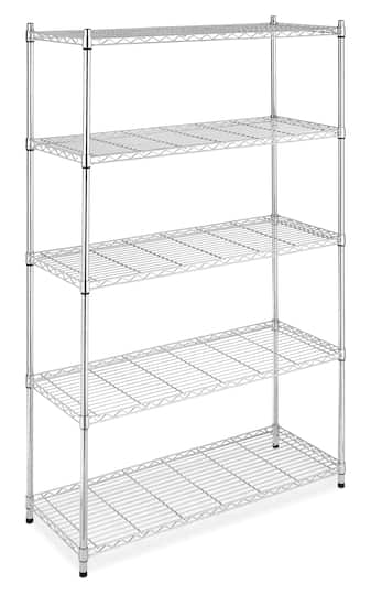 Whitmor Supreme Large 5-Tier Shelving, Chrome